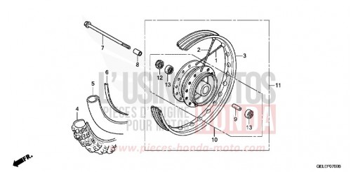 FRONT WHEEL CRF50FB de 2011